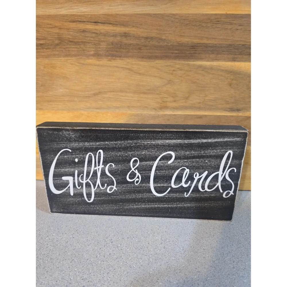 Wedding Gifts And Cards Wooden Block